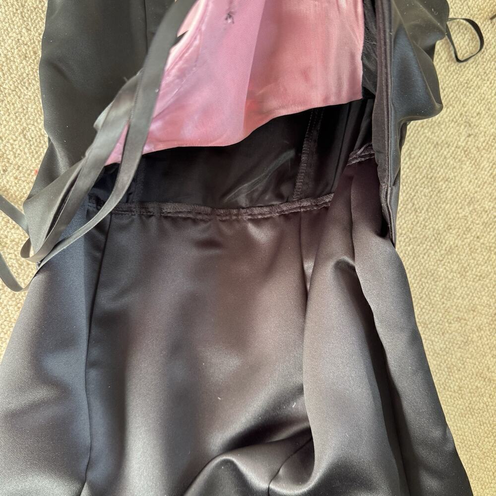 Vtg Jessica McClintock Gunne Sax Corset Lace Up Black 4 5 6 Strapless Gown Dress - Picture 13 of 14